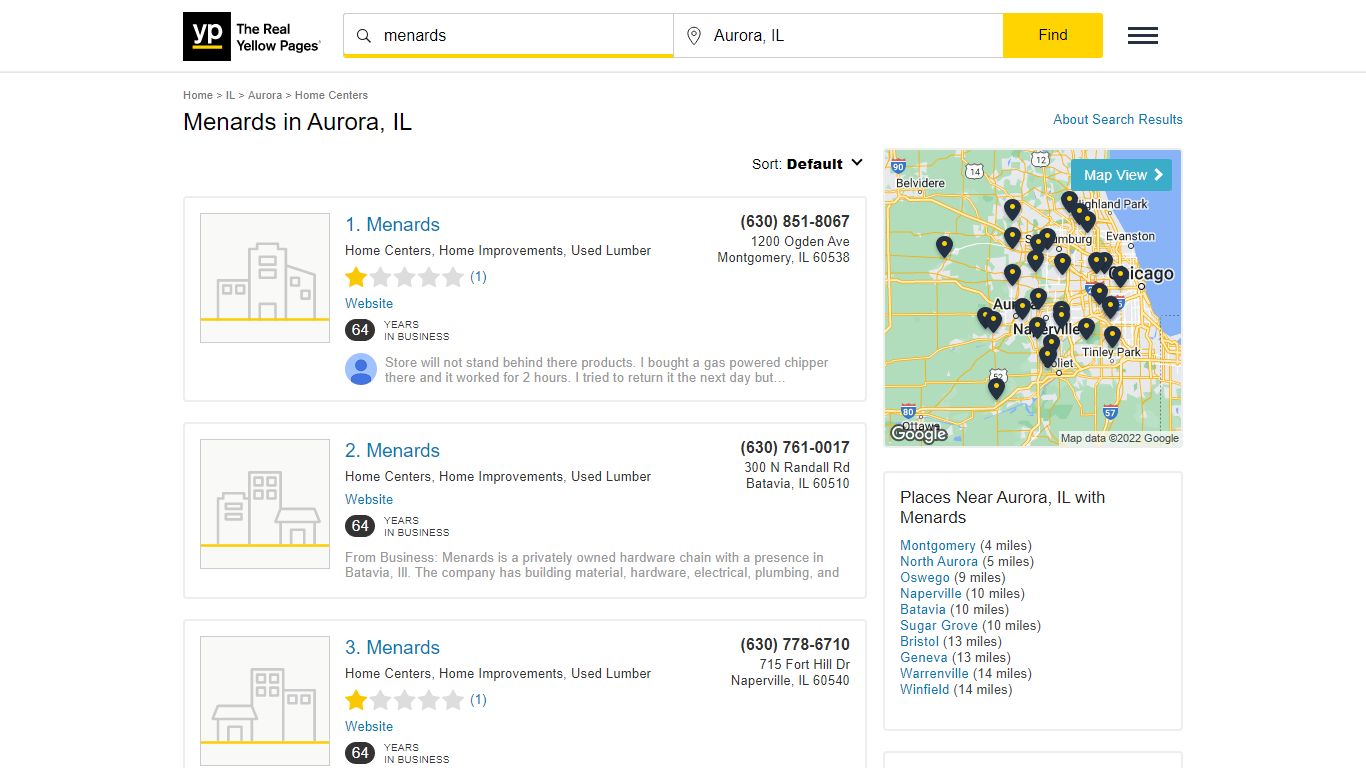 Menards Locations & Hours Near Aurora, IL - YP.com - Yellow Pages